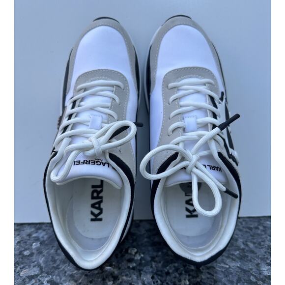 KARL LAGERFELD PARIS Coty Choupette Logo Sneakers Size 7 White Cat Patches - Picture 6 of 13